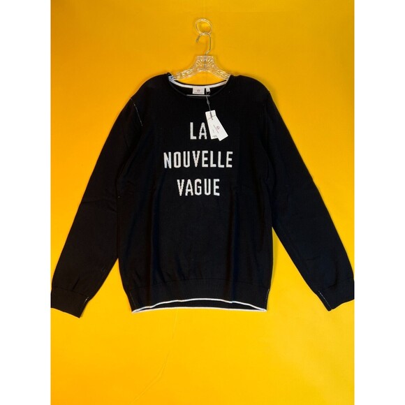 Adriano Goldschmied Cedic Crew Sweater Mens XL Black La Nouvelle Vague $198 NWT - Picture 1 of 8